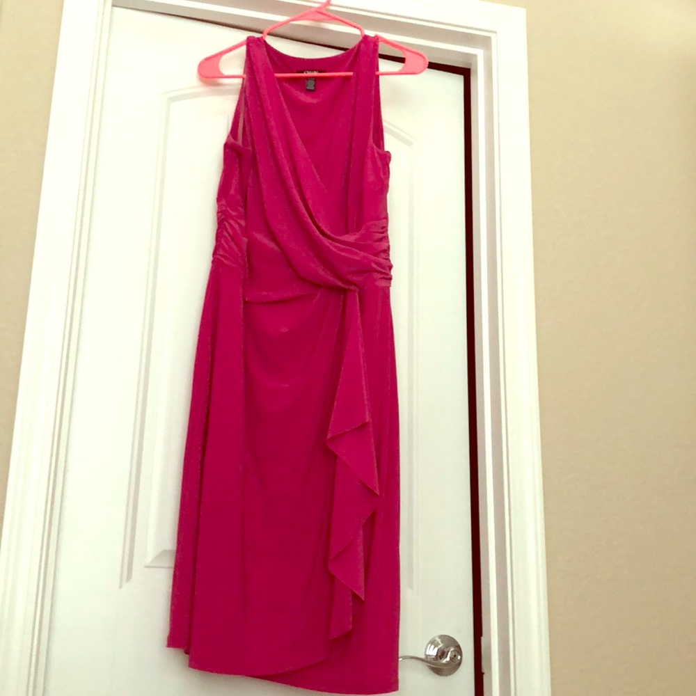 Fun and flirty pink wrap like dress.